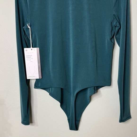 Lululemon Wundermost Ultra Soft Nulu Turtleneck Bodysuit Storm Teal XL NWT - Picture 10 of 14